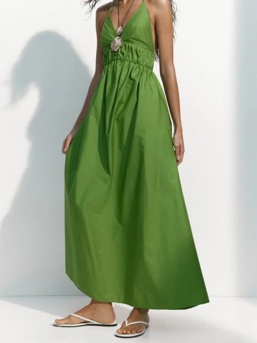 100% Cotton - Poplin Halterneck dress - Picture 1 of 5